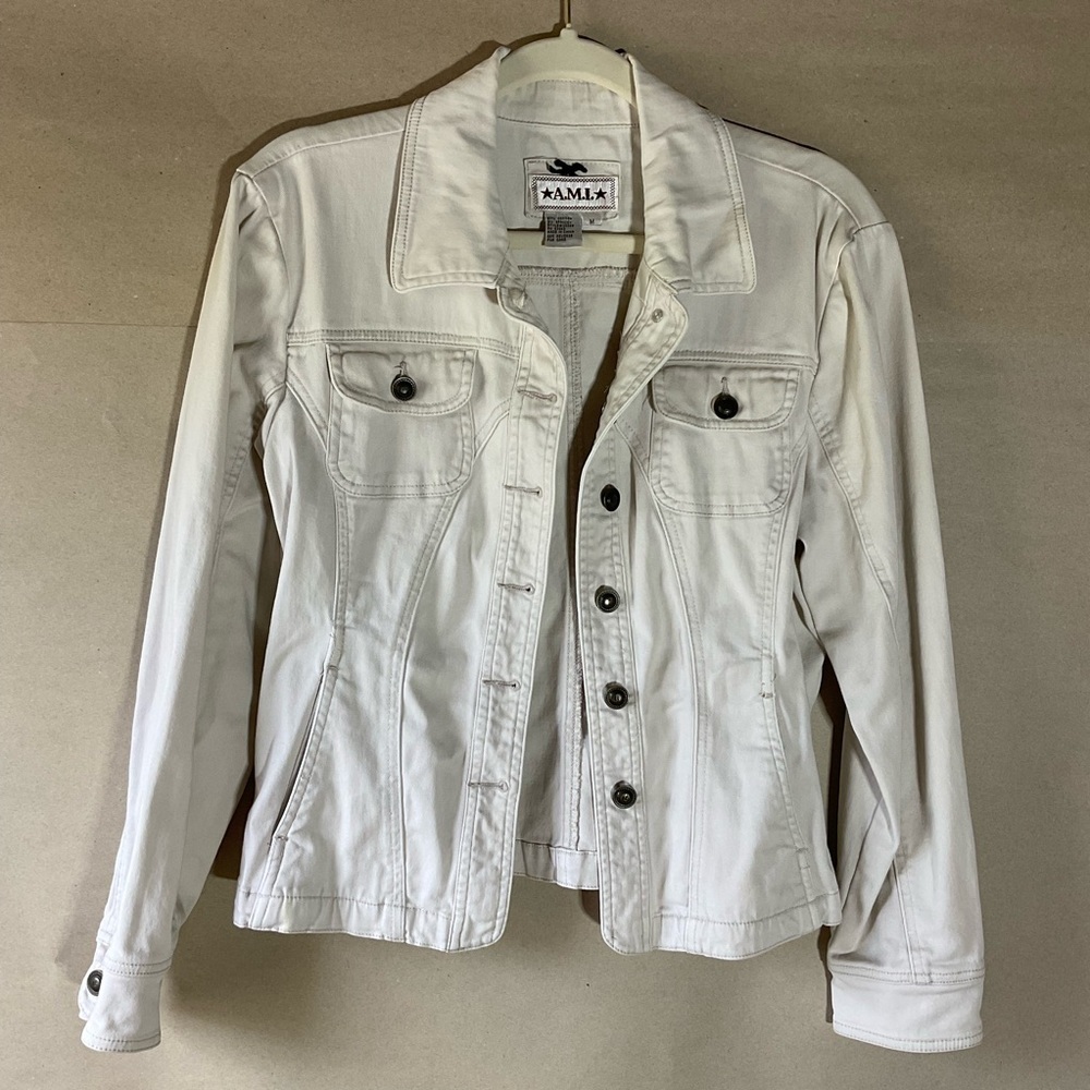 Ami Off-White Jean Jacket. Size M